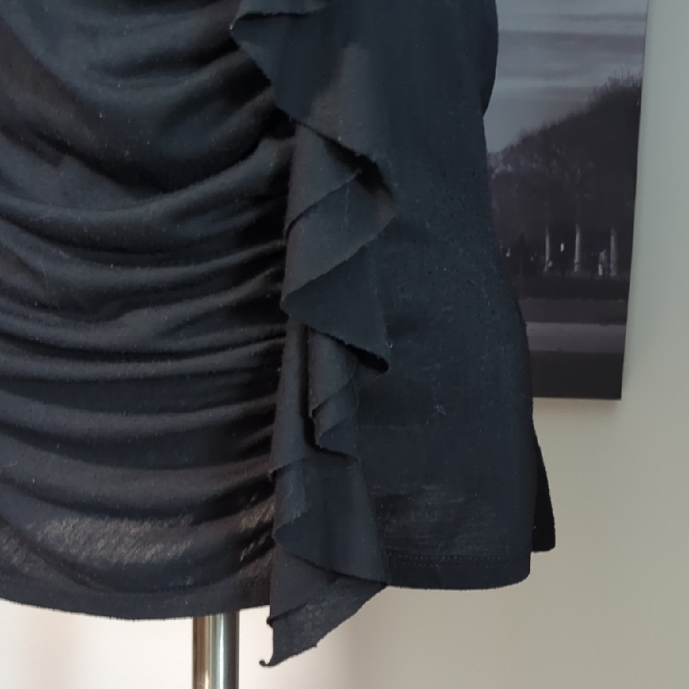 Chic Black Ruffle Sleeve Top - Picture 5 of 8